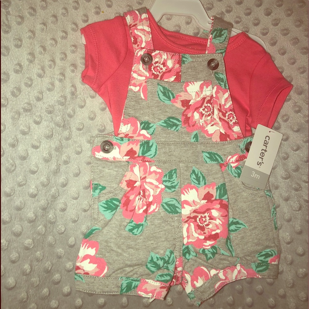 Bib overall shorts with shirt